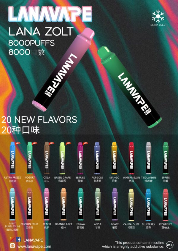 LANA ZOLT抛弃式8000口一次性✨可充電🔋超大容量👍時尚單品🔥活動滿10送1